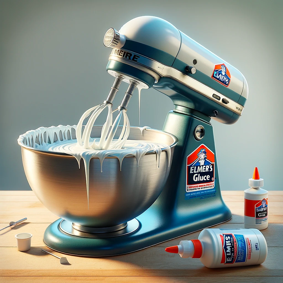 A Stand Mixer Mixing Messy Glue