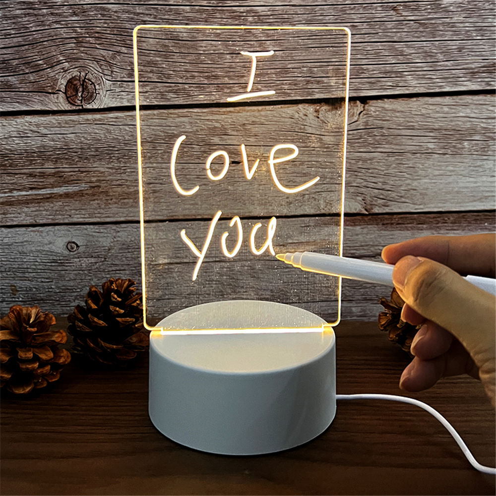 Transparent Luminous LED Night Lights USB Luminous Acrylic Night Light Erasable