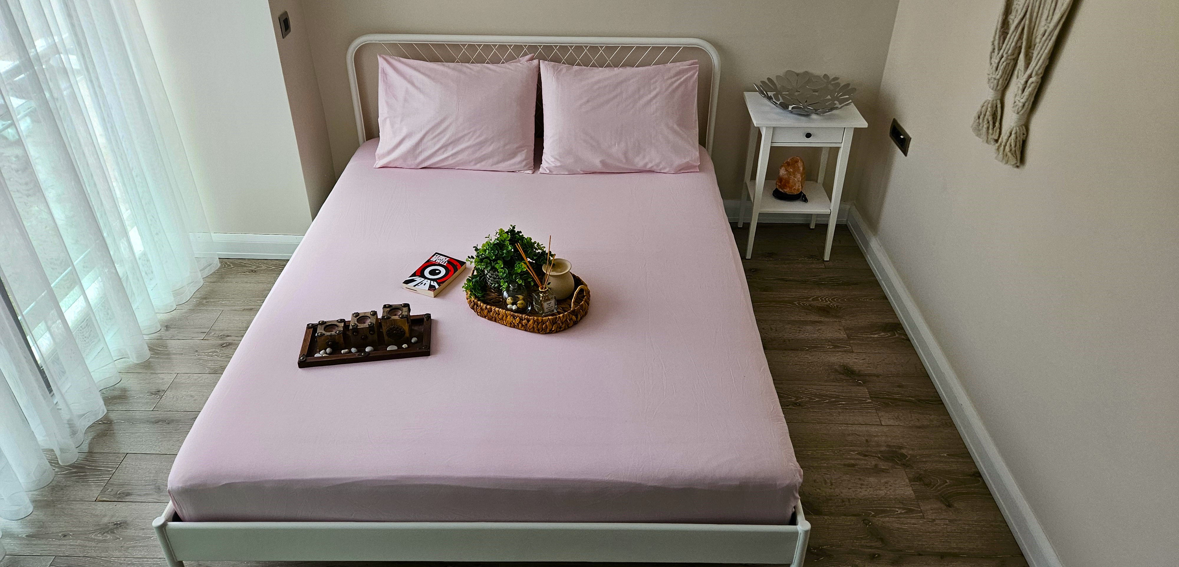 pamuqloom Lastikli Çarşaf Set Pudra