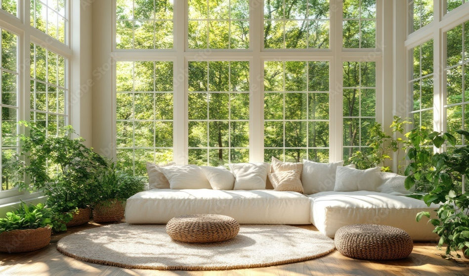 Living room with natural light
