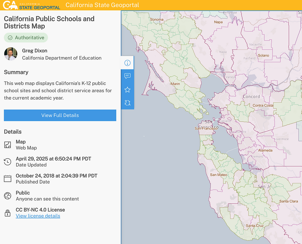 Interactive map of California School Districts