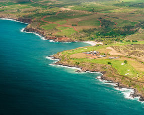 Aerial view of the Kauai coastline