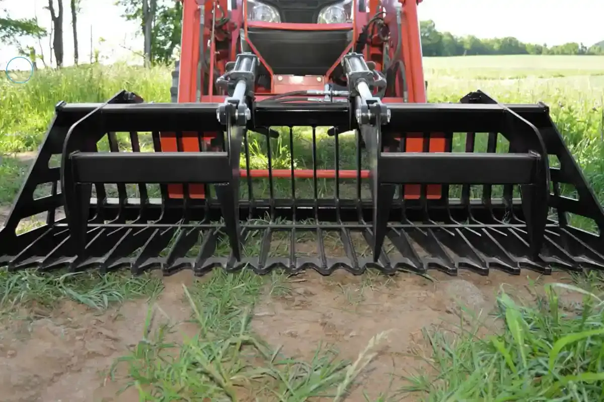 Loflin Compact Tractor Rock Bucket Grapple