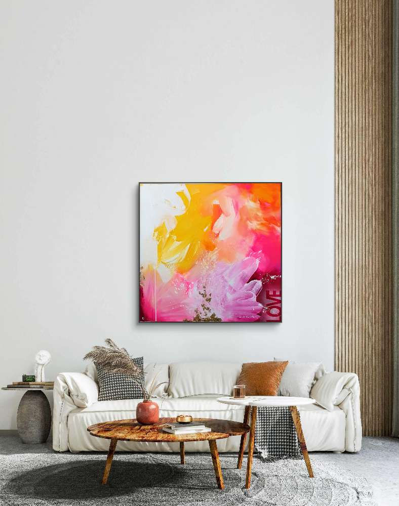 Miniaturbild: LOVE IS THE ANSWER 120x120 cm - verkauft