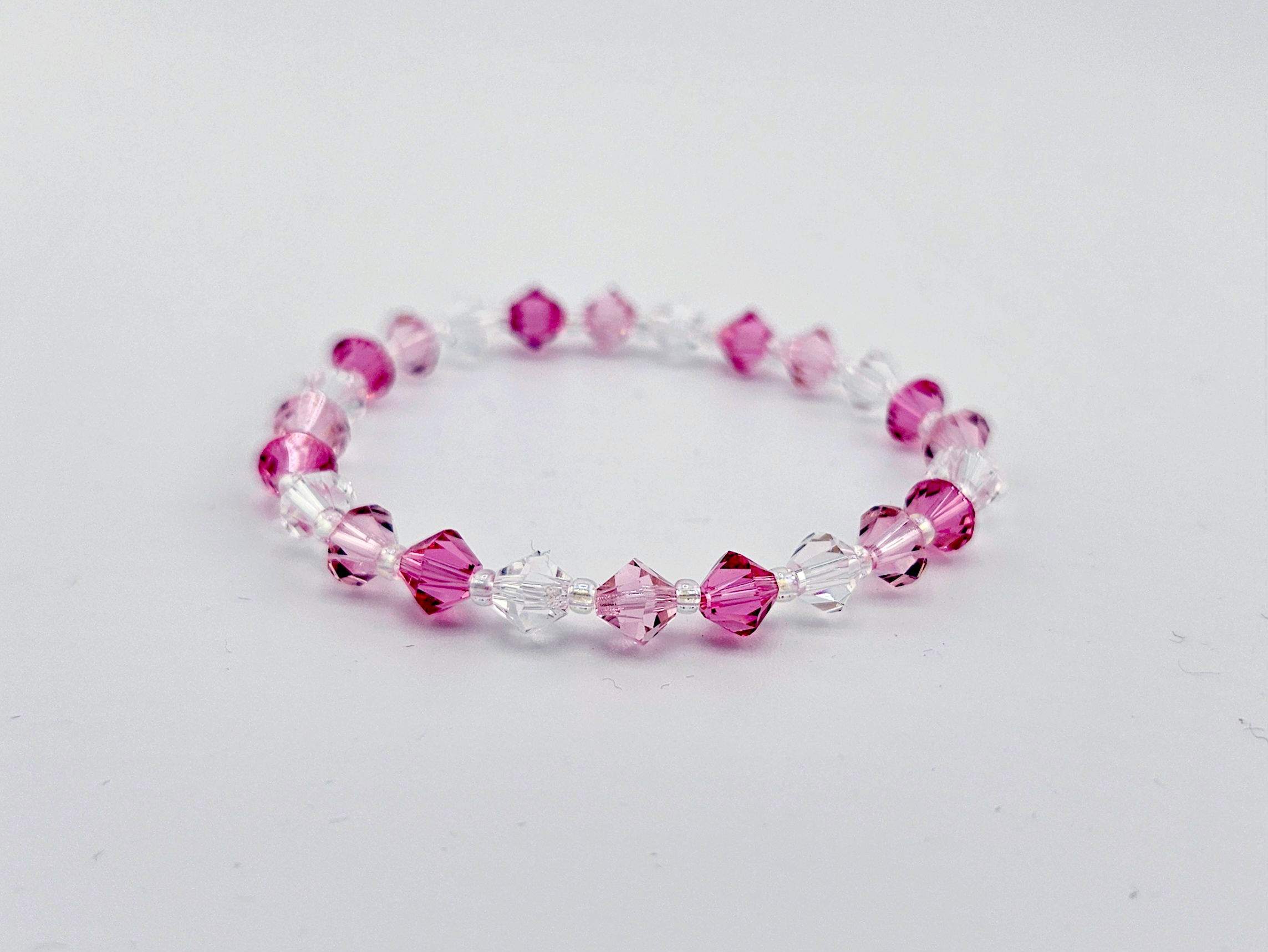 Damenarmband Swarovski Kristalle Rosaline Fuchsia und Crystal Clear