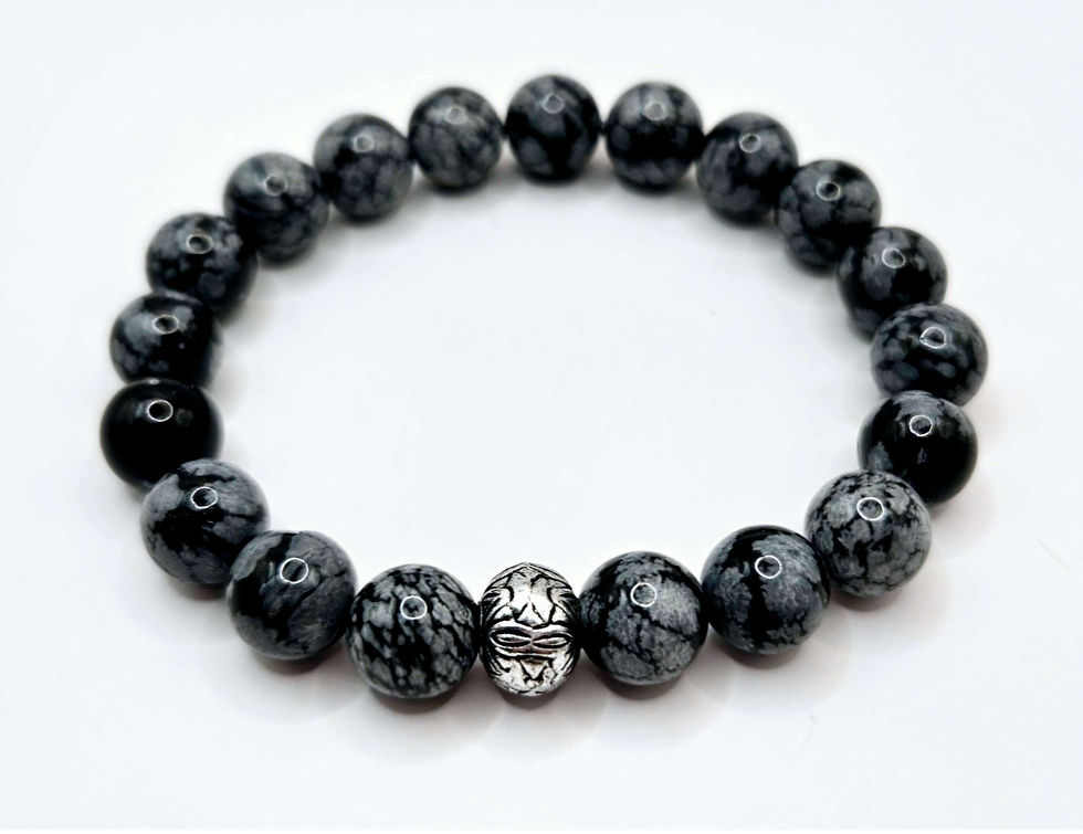 Herrenarmband Obsidian Snowflakes Heilsteine/Edelsteine