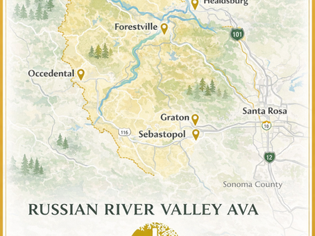 Map of the Russian River AVA from Sonoma Wine Rides
