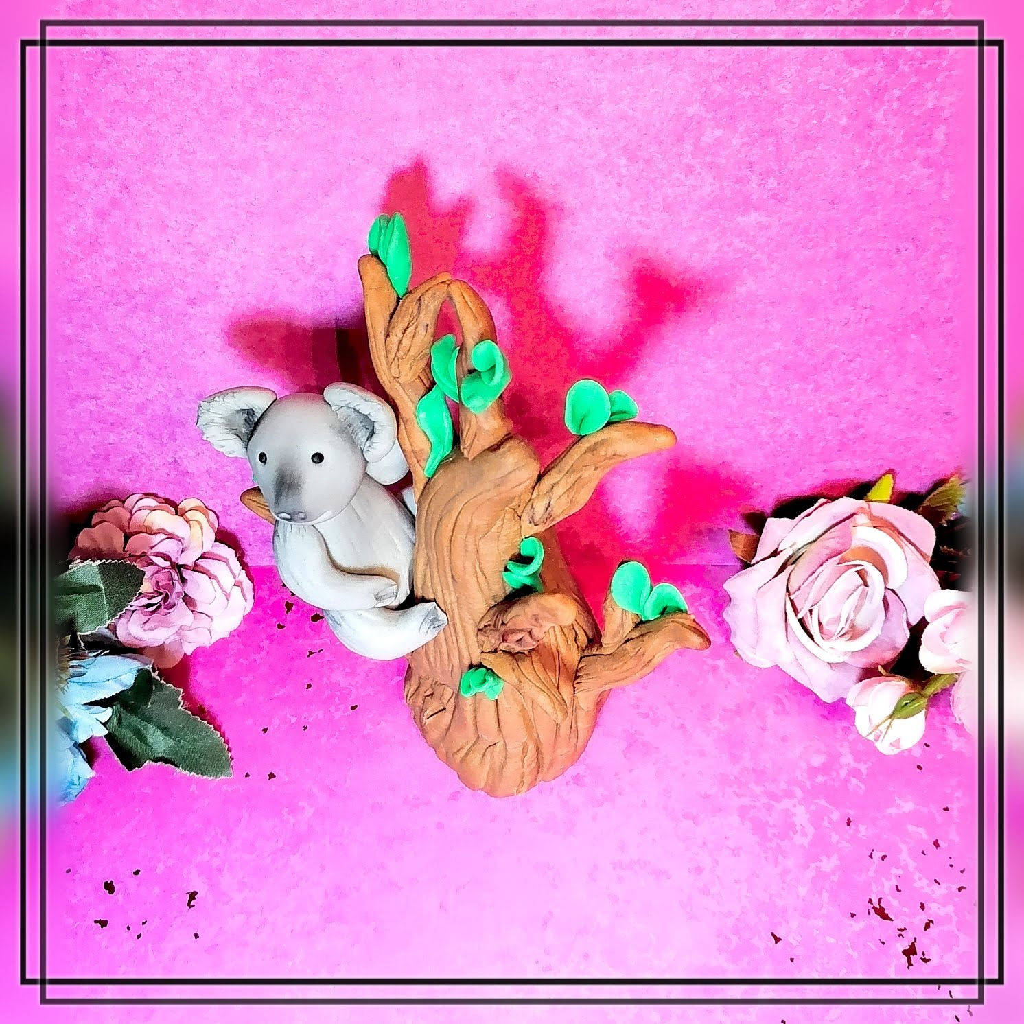 Koala auf dem Baum Tortendeko aus Fondant für Motivtorten