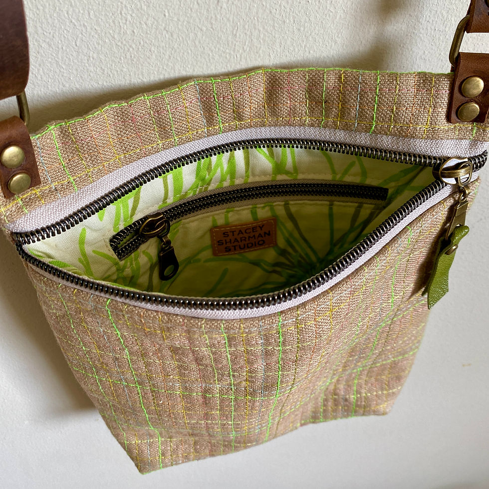 Thumbnail: Just Right Crossbody Bag: Linen Grid