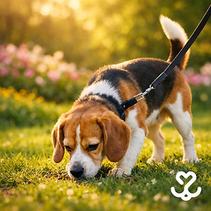 beagle sniffing