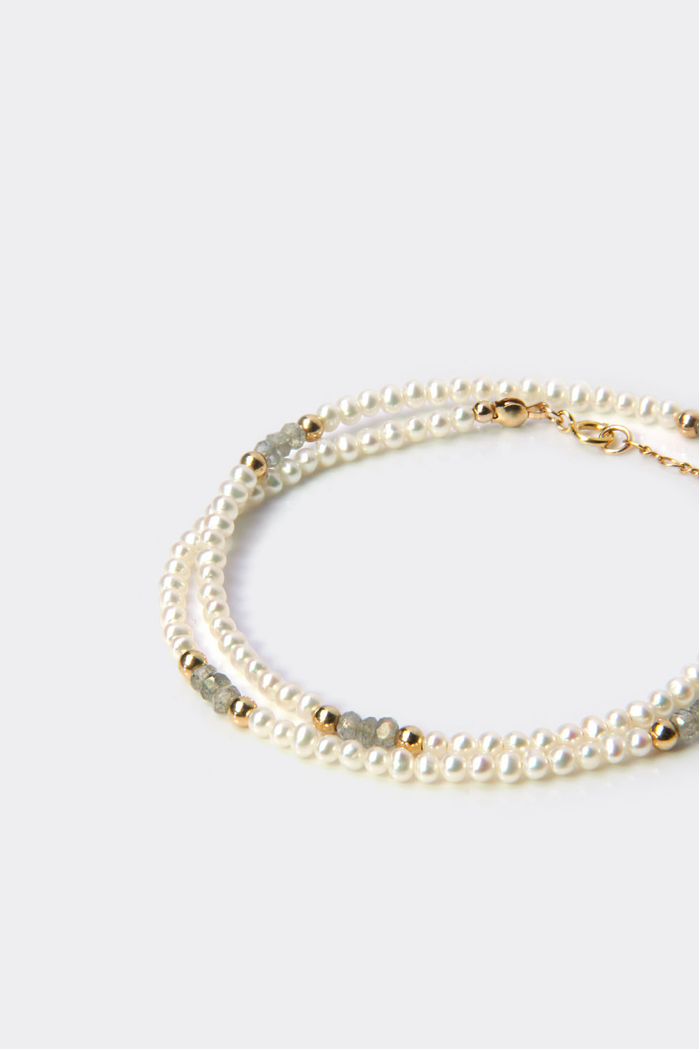 Thumbnail: Gold Filled Pearl &  Labradorite Necklace