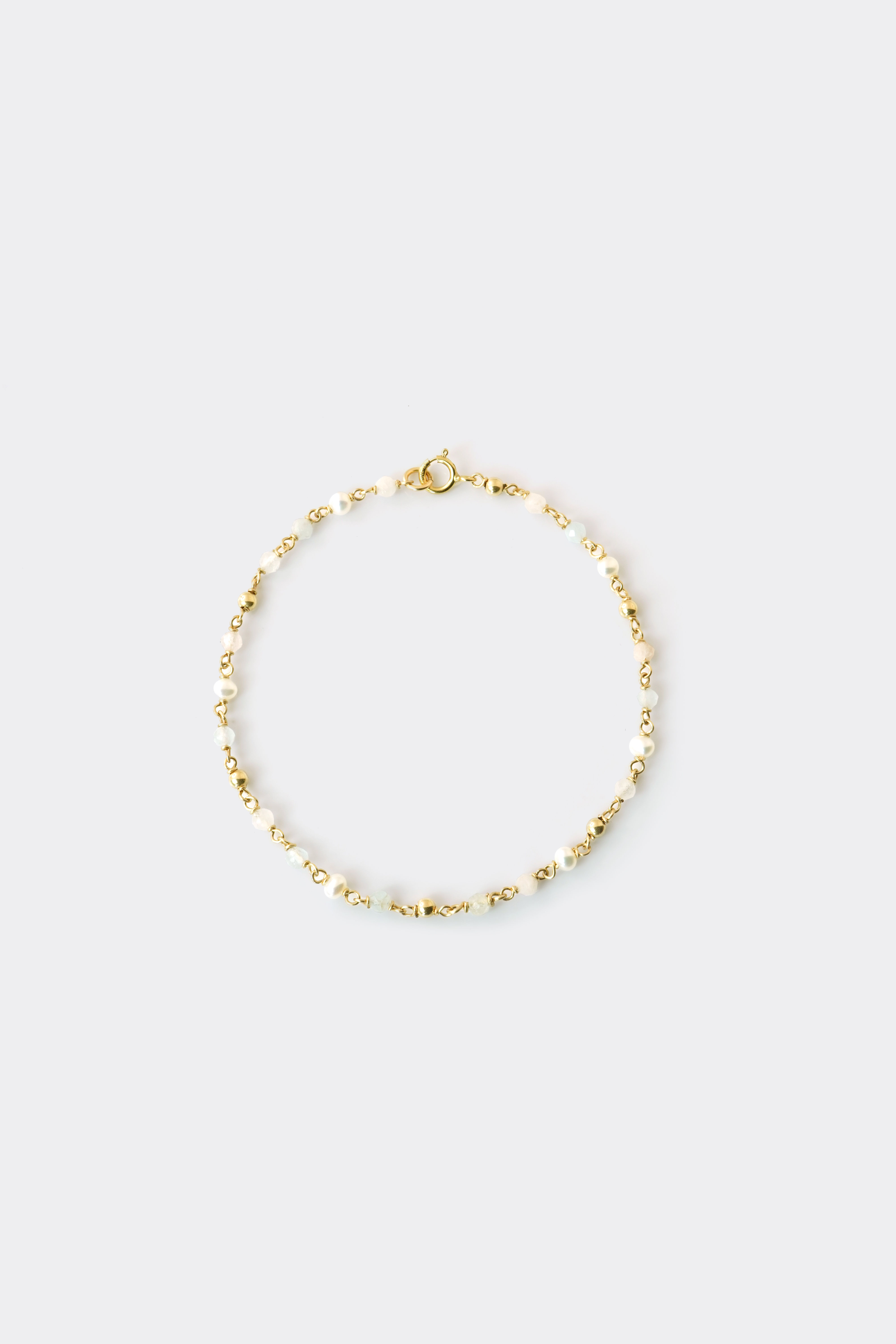 Gold Filled Morganite/Aquamarine Bracelet (Chain)