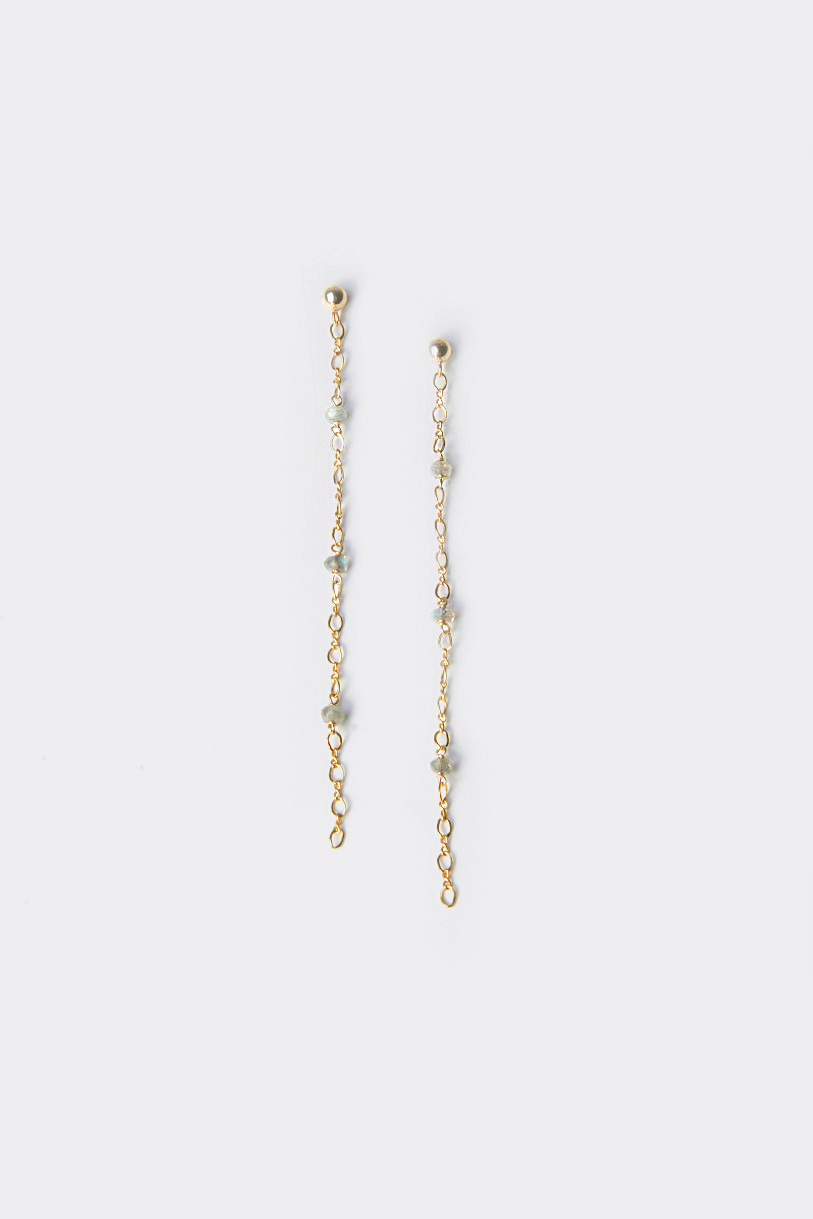Gold Filled Labardorite Earring (Chain)