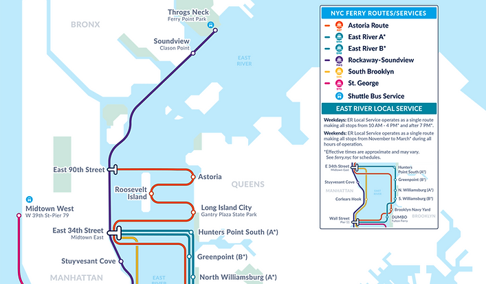 Updated East River NYC Ferry Routes 2026 - Free Printable PDF
