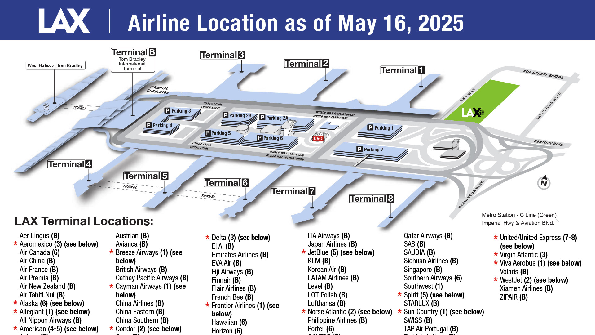 Los Angeles International Airport Map 2026 Terminals Parking LAX 