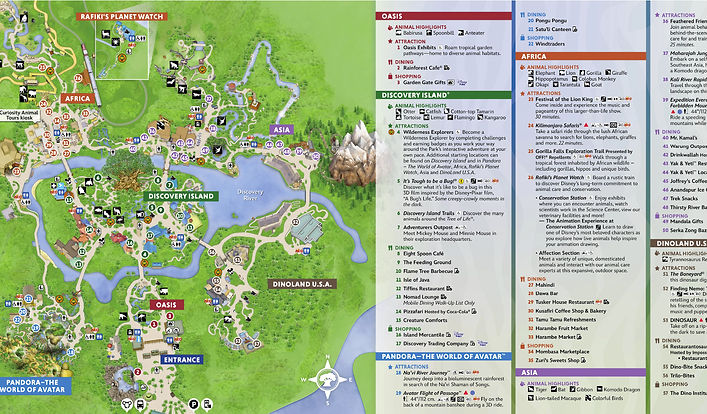Updated Animal Kingdom Orlando Map 2025 - Free Printable PDF