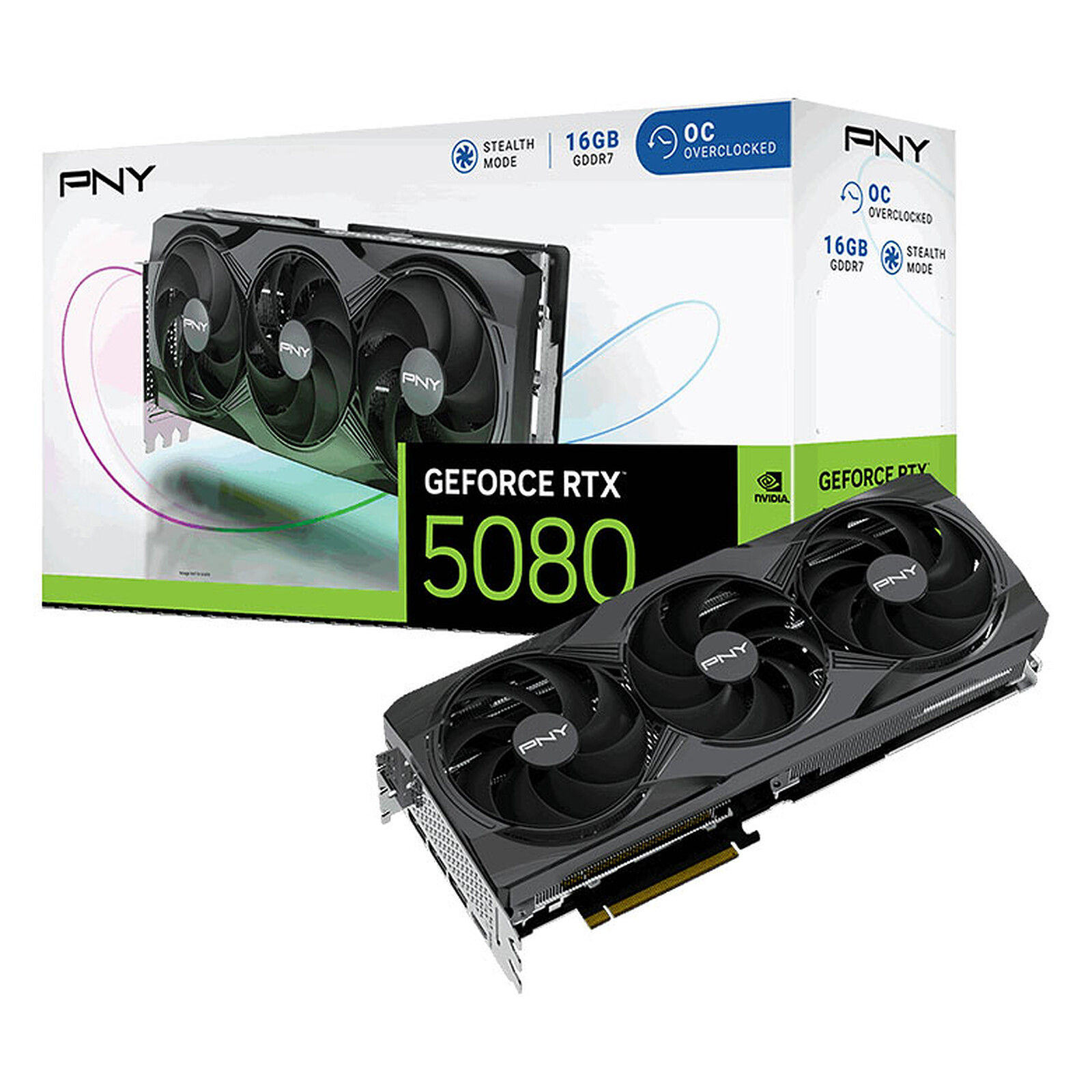 VGA PNY GeForce® RTX™ 5080 16GB Overclocked Triple Fan