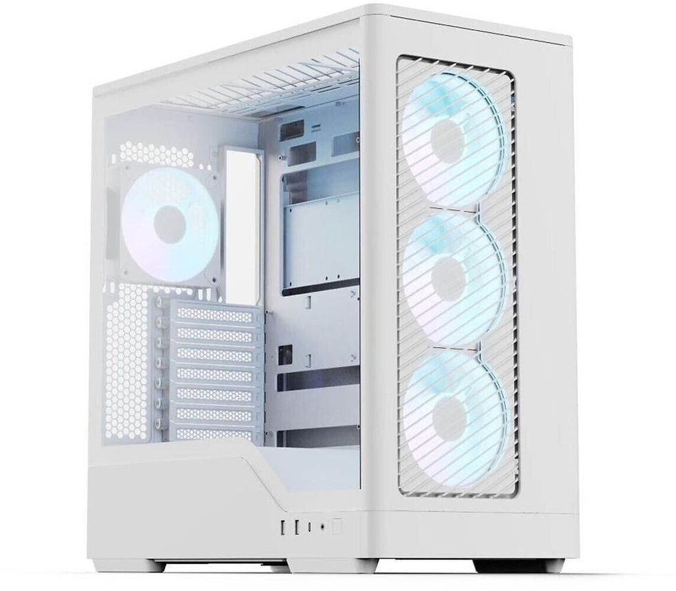 Aerocool D520A PC-Gehäuse, Midi-Tower, ATX, Tempered Glass, RGB - weiß