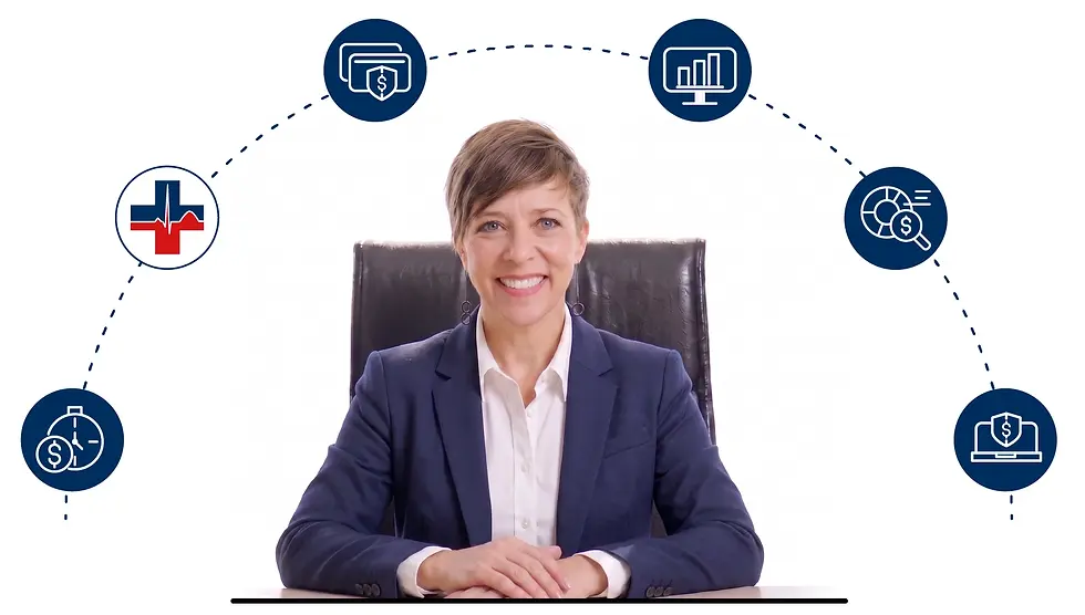 Female office manager, relaxed and smiling