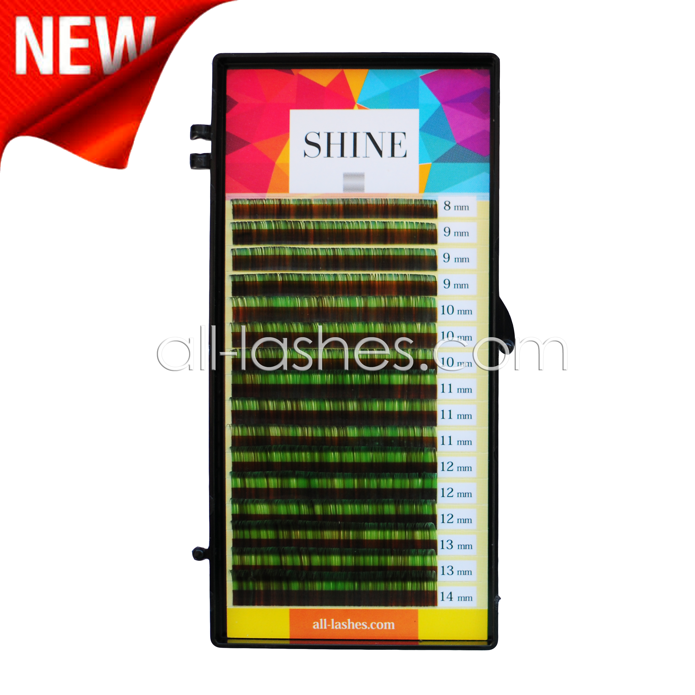 Colored lashes, green-brown "Shine"