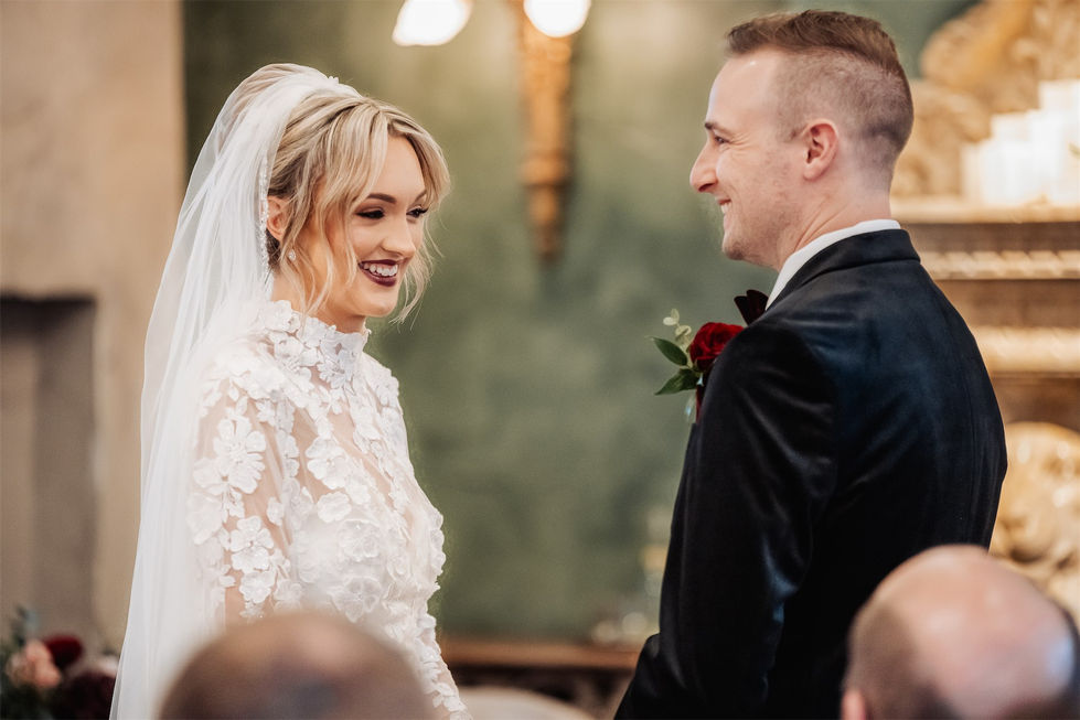 Bride and Groom at Le petite Chateau