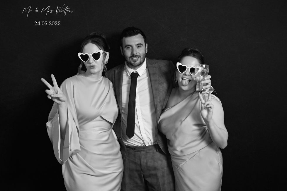 Three friends in elegant poses at Mr & Mrs Weston's 24.06.2023 Glam Booth