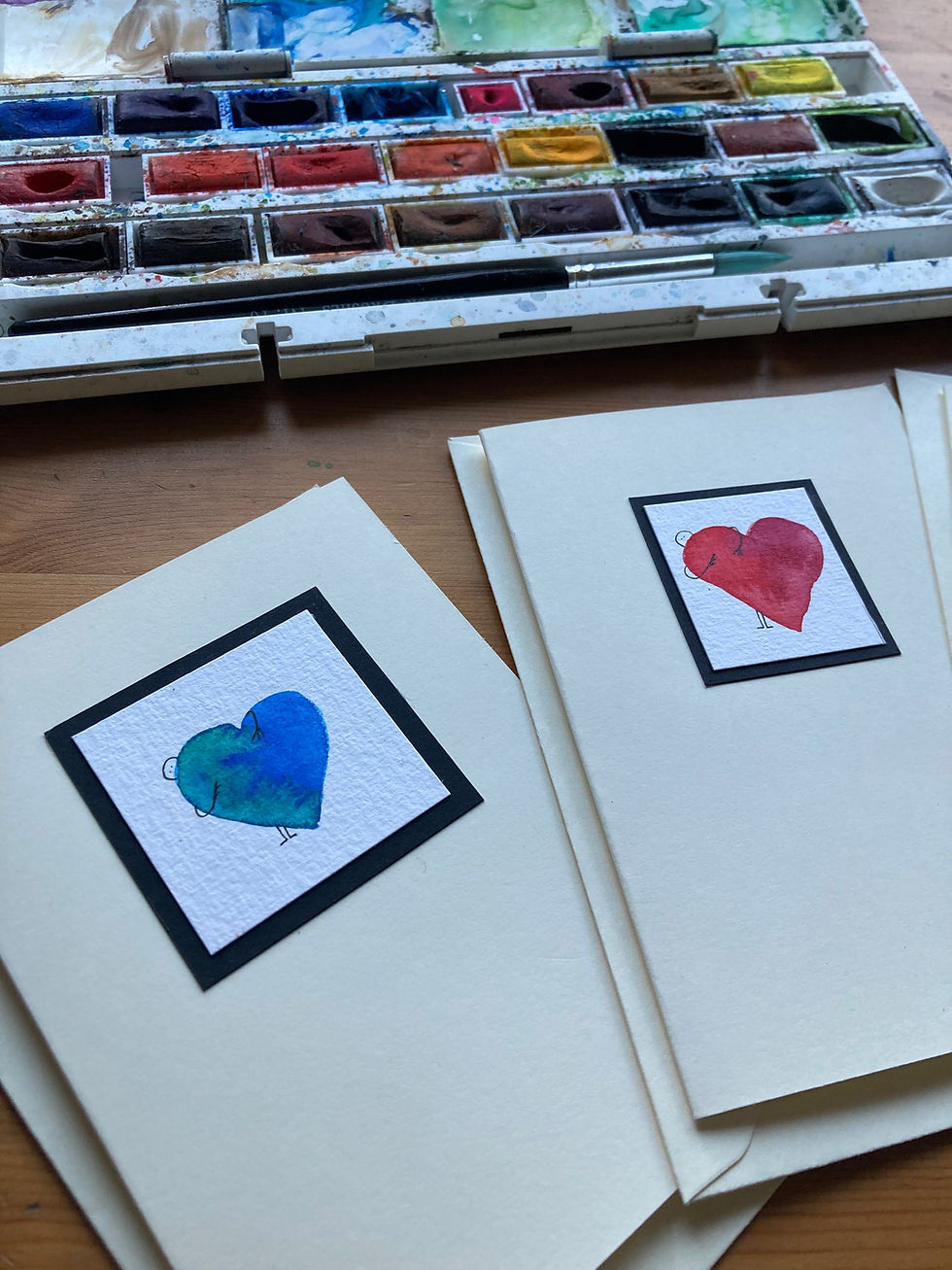 Thumbnail: Watercolour Heart Cards