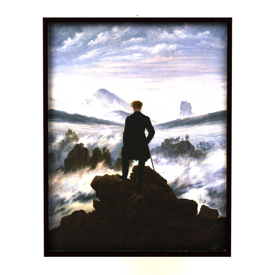 Classic art 3D model in a rich, dark frame—designed for refined interior shots, gallery scenes, or cultural 3D environments.