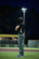 Seth Markham, the Umpire Ninja, stands at the ready during a baseball game