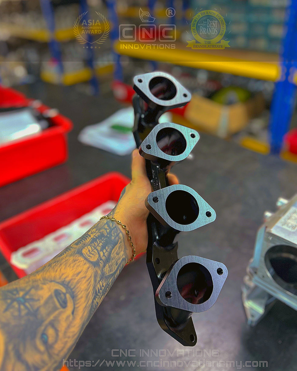 Thumbnail: TOYOTA 2RZ 3RZ 2RZ-FE 3RZ-FE 4 PORTS TO 48MM DCOE WEBER ANGLED UPWARD ADAPTER