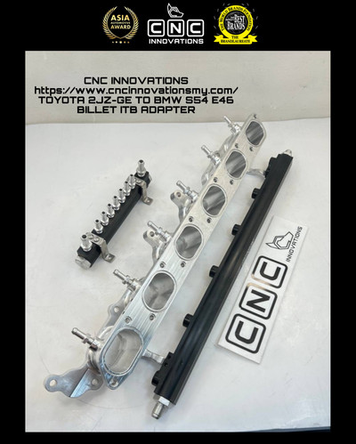 TOYOTA 2JZ-GE TO BMW S54 E46 BILLET ITB ADAPTER | CNC INNOVATIONS