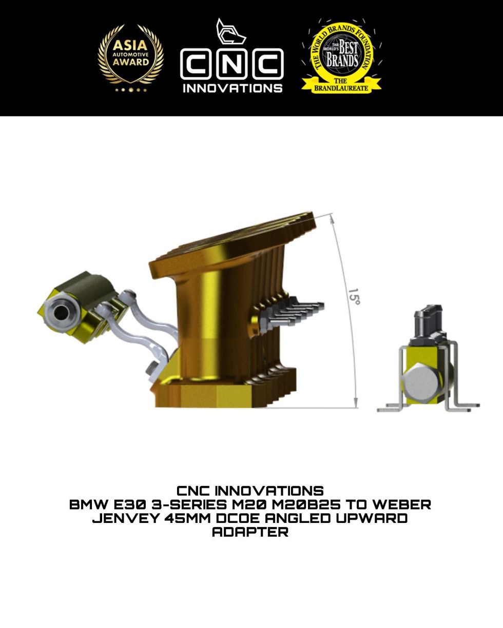 Thumbnail: BMW E30 3-SERIES M20 M20B25 TO WEBER JENVEY 45MM DCOE ANGLED UPWARD ADAPTER 