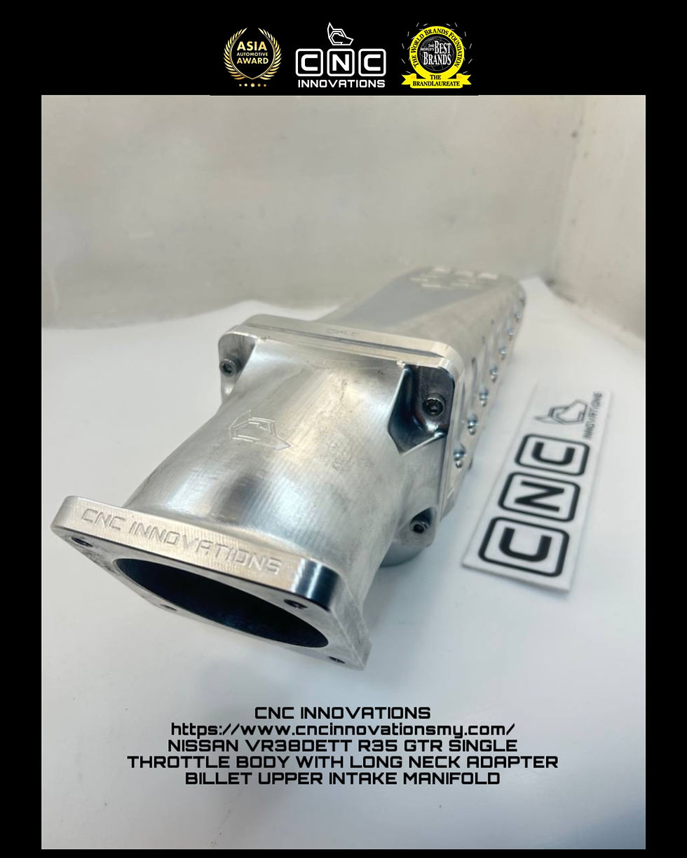 Thumbnail: NISSAN VR38DETT R35 GTR SINGLE THROTTLE BODY WITH LONG NECK ADAPTER BILLET UPPER