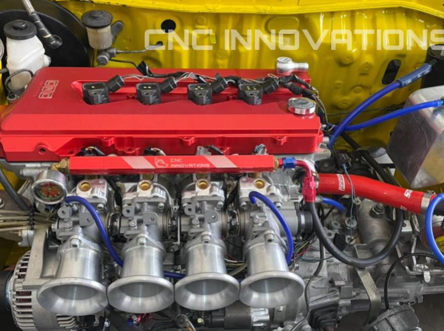 Thumbnail: TOYOTA 2ZZ-GE For 4AGE 20V Billet ITB Adapter with potential Billet Fuel Rail