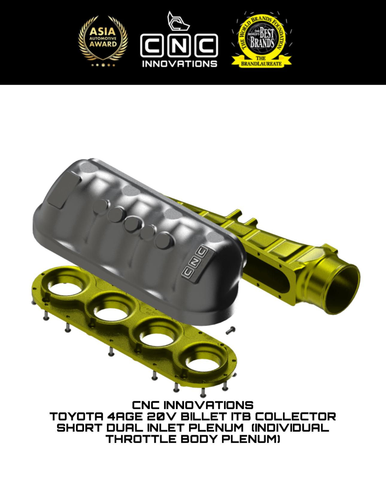 TOYOTA 4AGE 20V BILLET ITB COLLECTOR SHORT DUAL INLET PLENUM (INDIVIDUAL THROTT