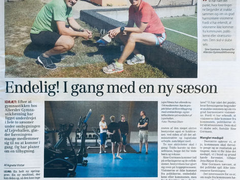 Efter 2 år i "landflygtighed" kommer nu både Gymnastikforeningen og Lejre fitness igang