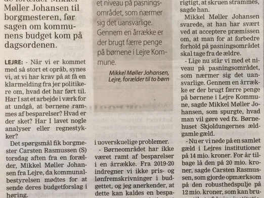 Uansvarligt på børneområdet i Lejre!