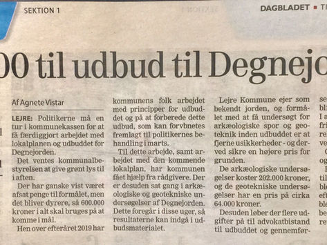 Lejre har brugt nok over kr. 3 mio. på Degnejorden indtil nu!