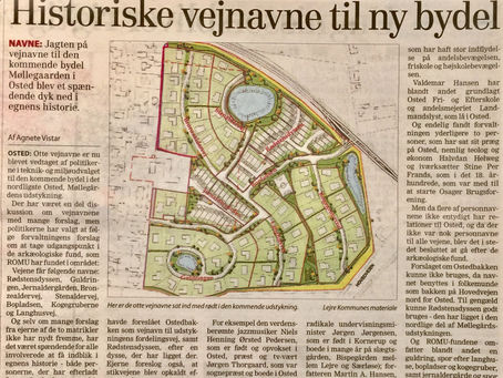 Nye vejnavne til Osted's nye bydel
