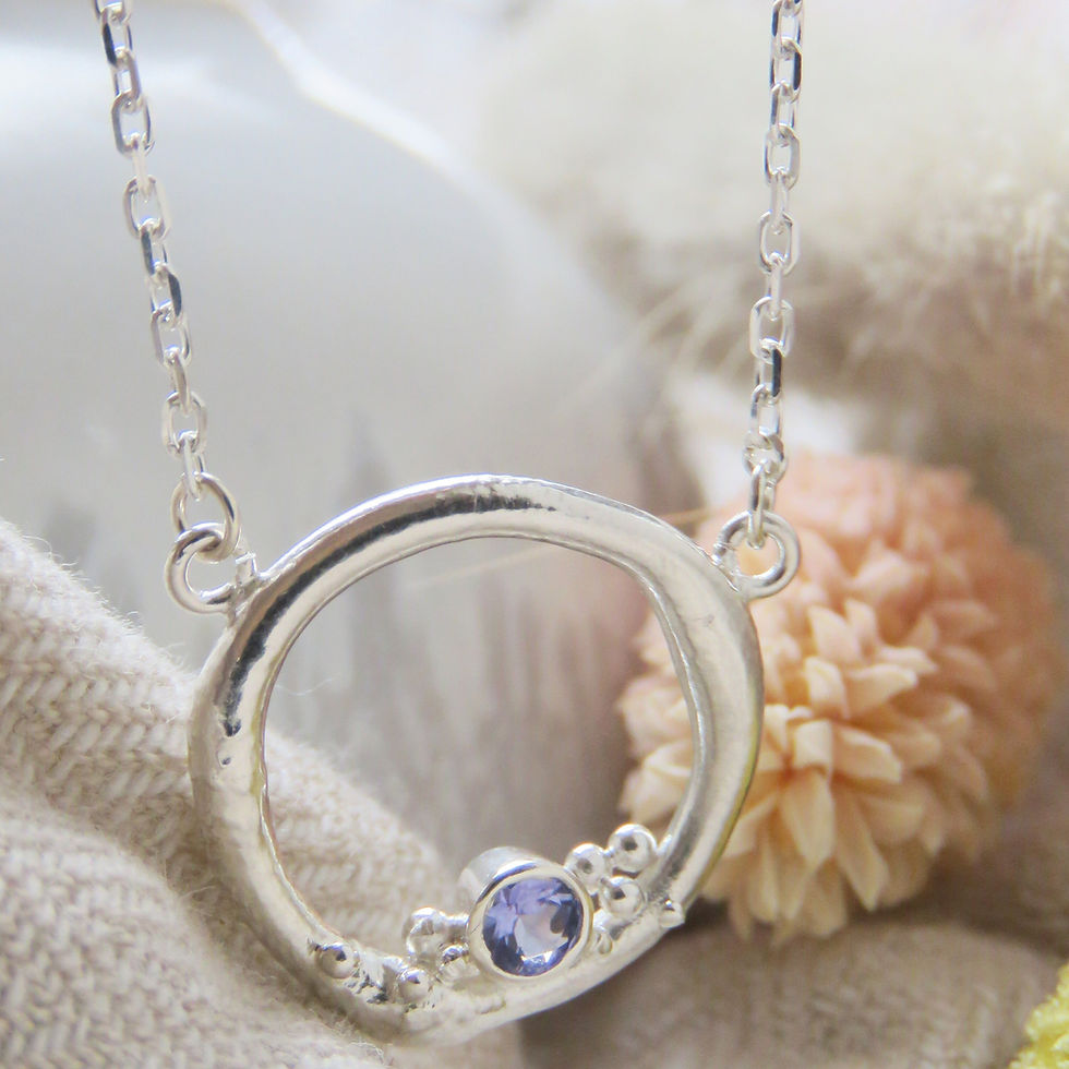 Thumbnail: Round Tanzanite Infinity Necklace