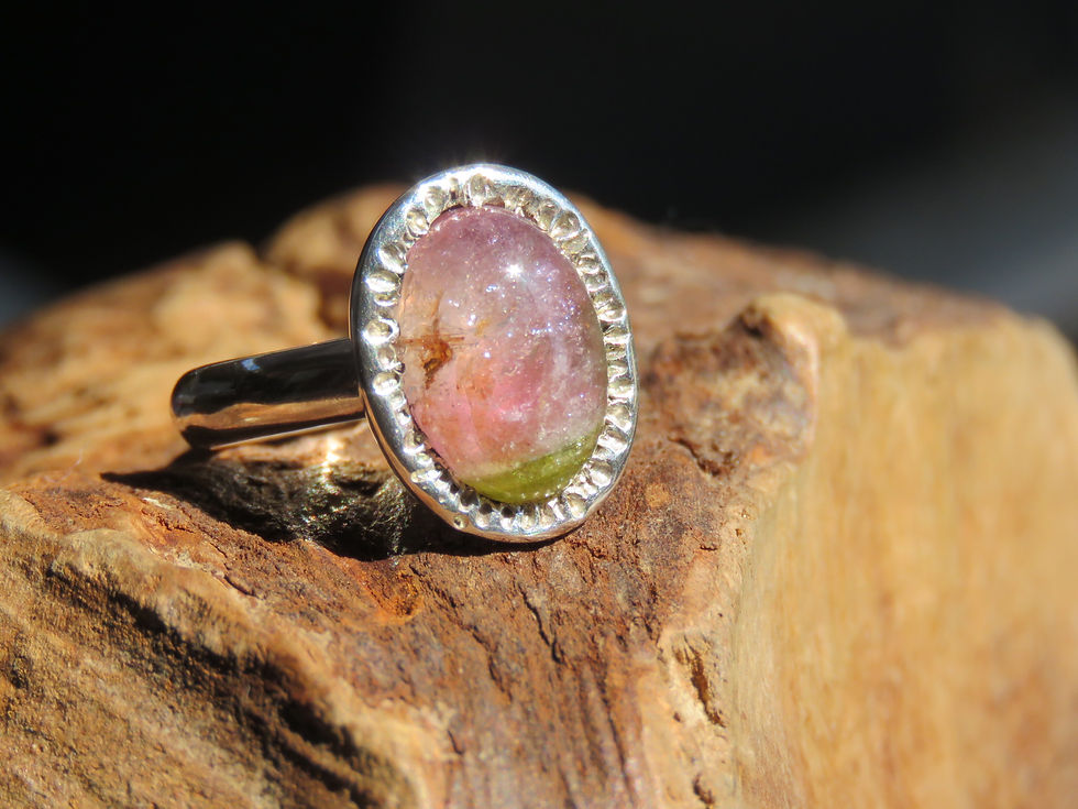Thumbnail: Watermelon Tourmaline Cabochon Ring