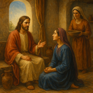 Jesus entra em uma casa. Não é apenas um cenário doméstico, é um lugar de intimidade, de partilha, de amizade. Ali moram Marta e Maria — duas irmãs que acolhem Jesus de formas distintas. Marta, diligente e prestativa, corre para preparar a casa, a comida, os detalhes da hospitalidade. Maria, por outro lado, senta-se aos pés do Mestre, escuta suas palavras, contempla sua presença.