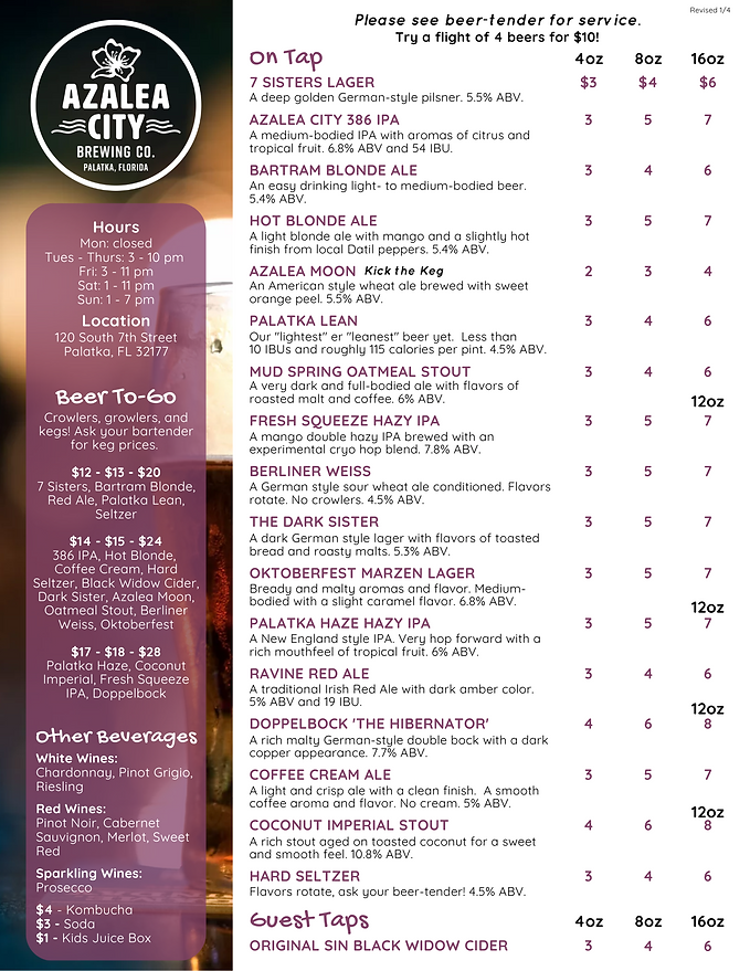 On Tap | Azalea City Brewing