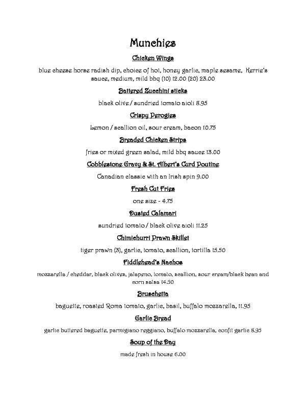 Main Menu Fiddleheads