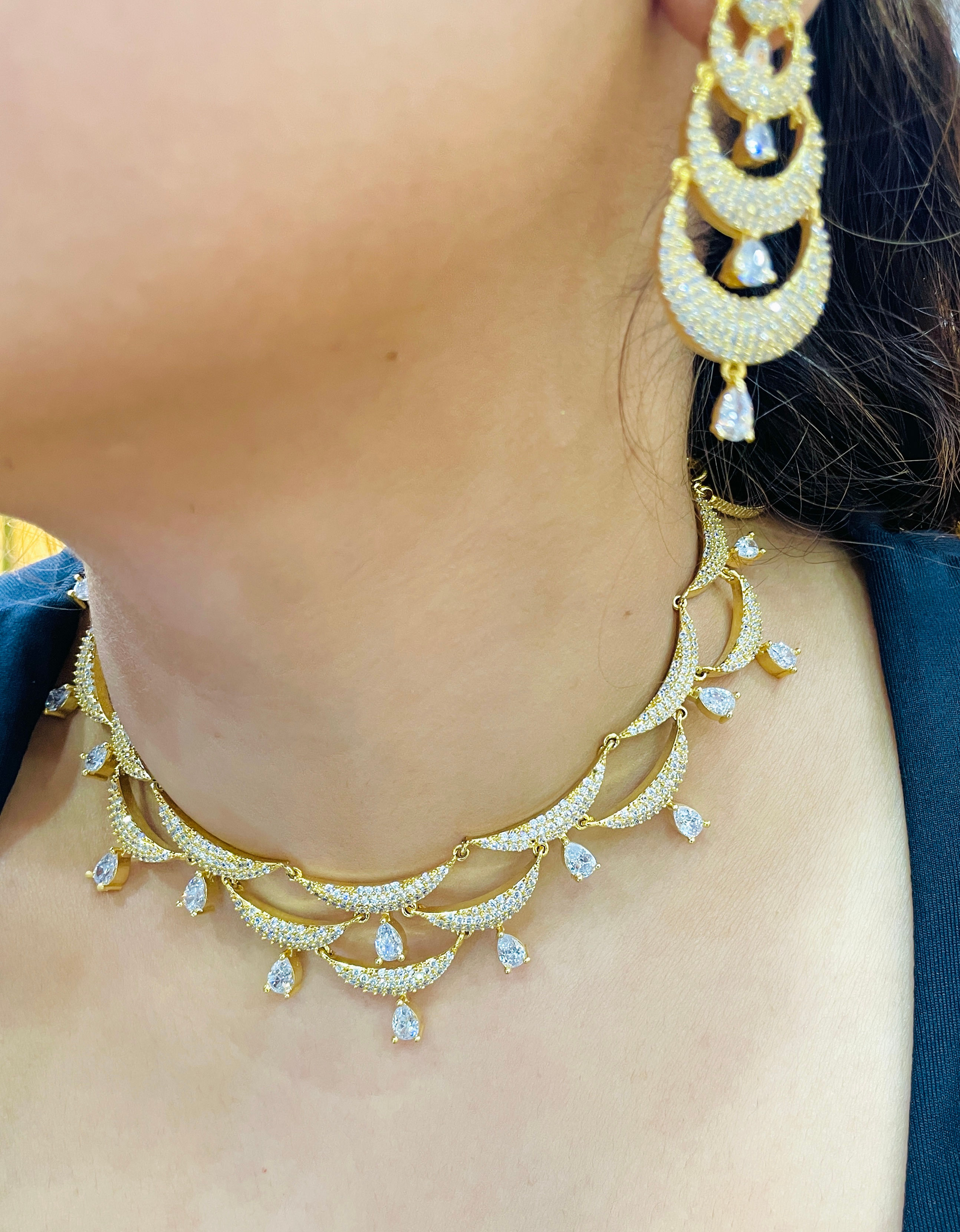 Diamond Droplet Crescent Set