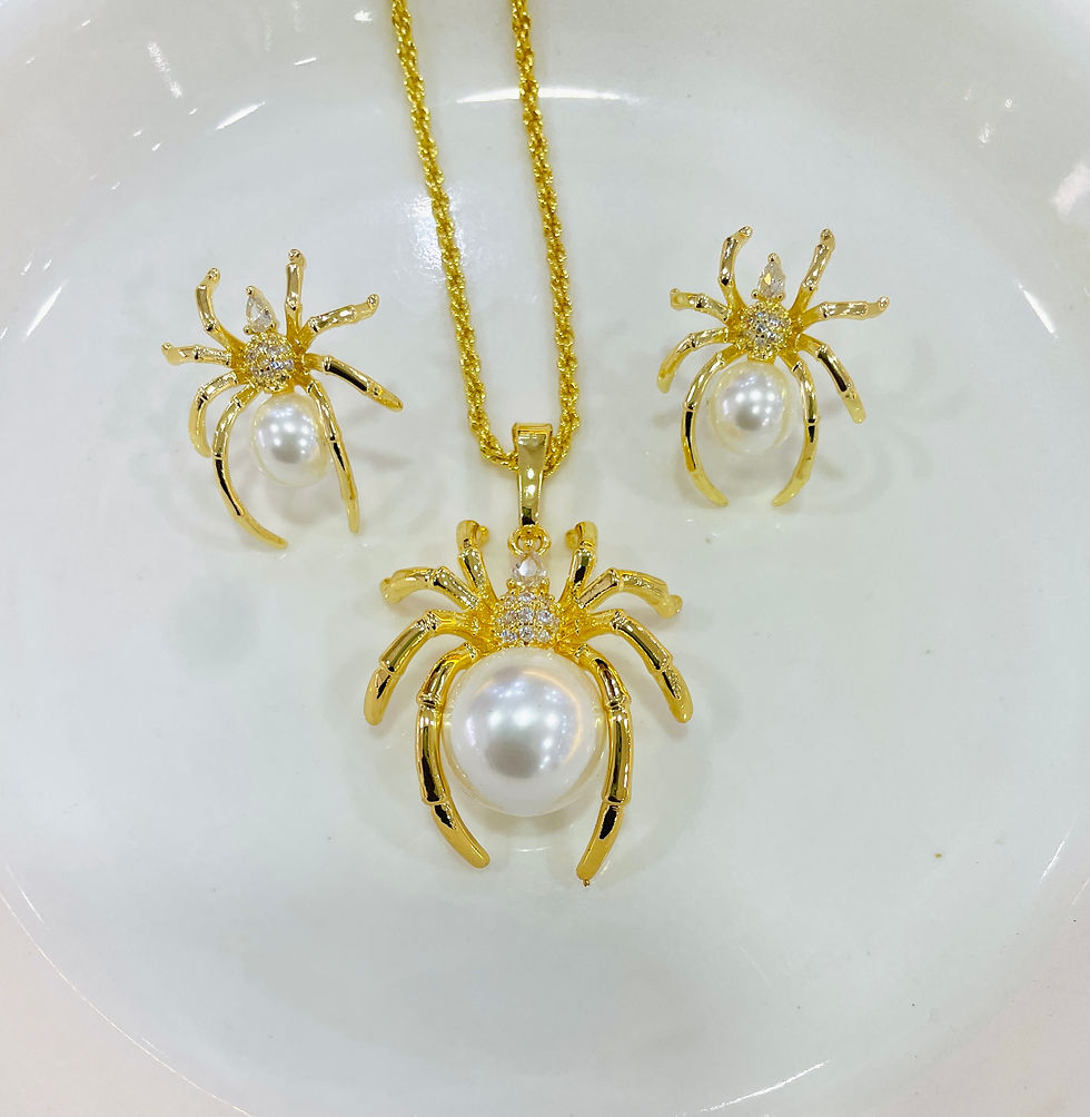 Thumbnail: Pearl Spider Pendant Set