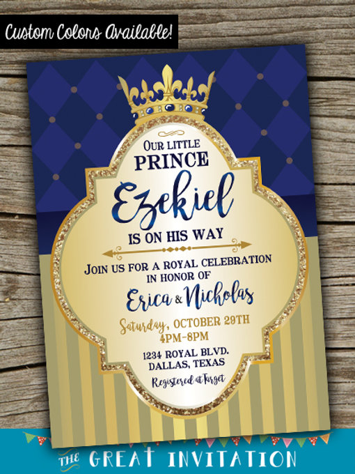 Prince Baby Shower Invitation Royal Celebration Invitation Royal Prince Baby Shower Invitation Royal Celebration Invitation Royal