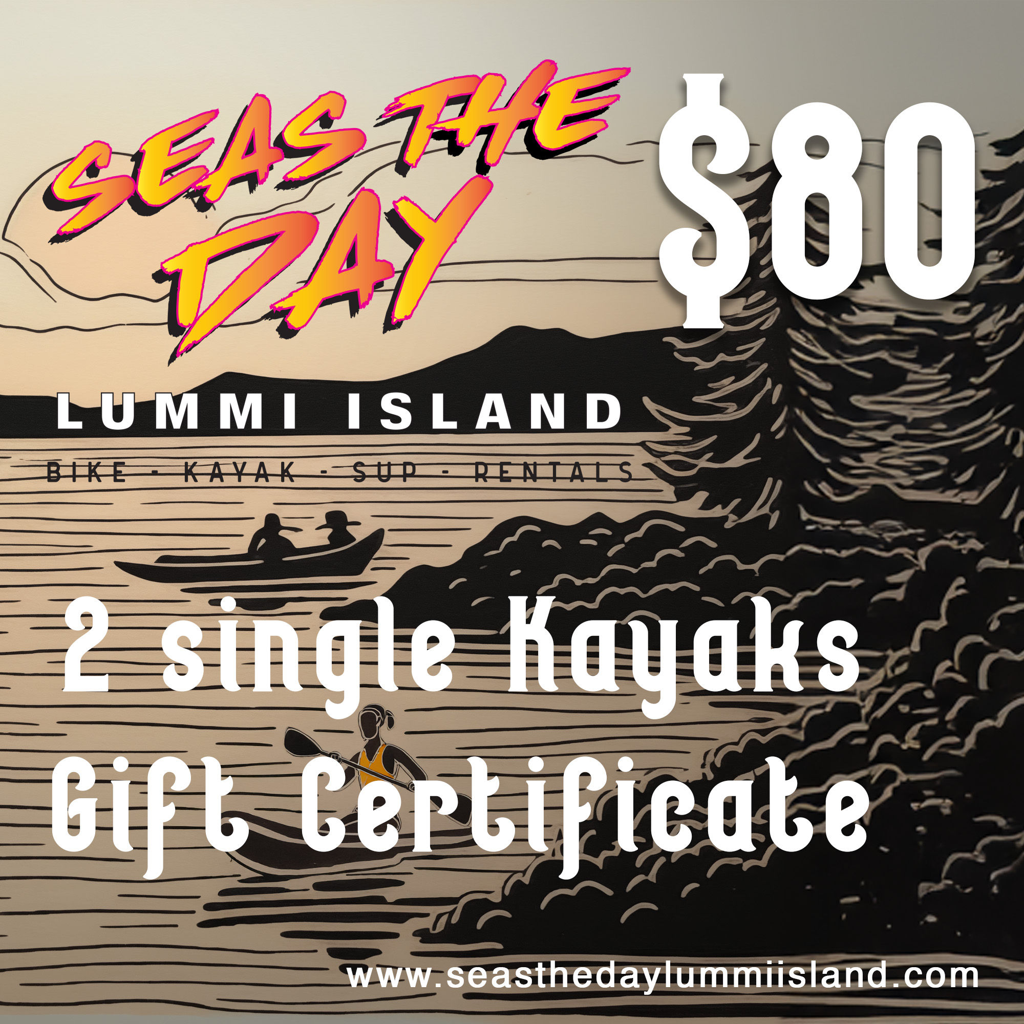 2 Single Kayak Rental Gift Certificate