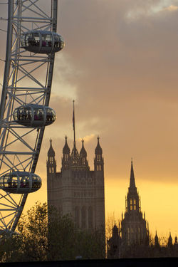 London Eye and Houses of Parliament, London