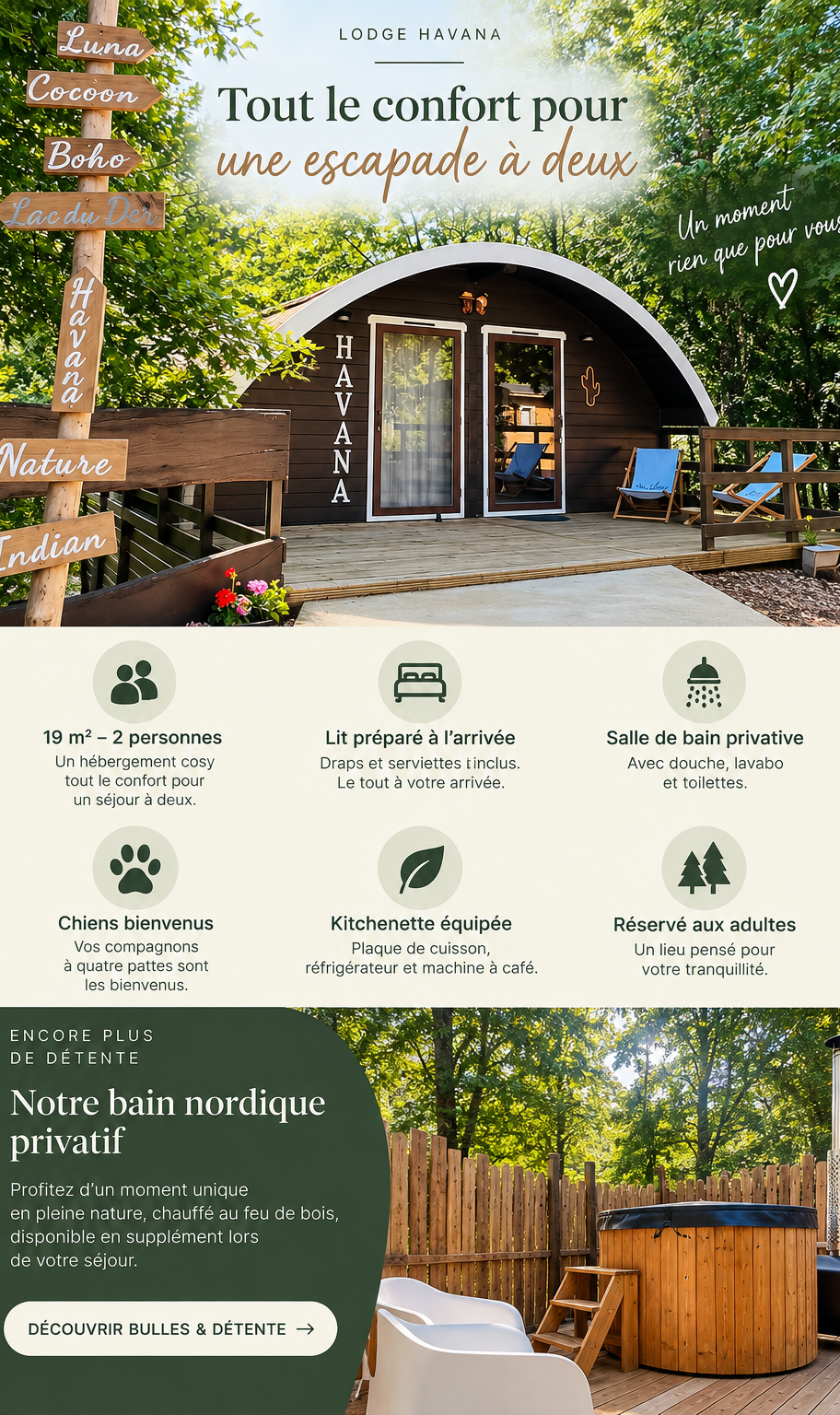 Lodge Havana – Chalet insolite près du Lac du Der | Little Wood Lodges
